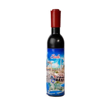 Side Themed Bottle Shaped Metal Wine Bottle Corkscrew Opener-Magnetic 115x25x25 mm - 6