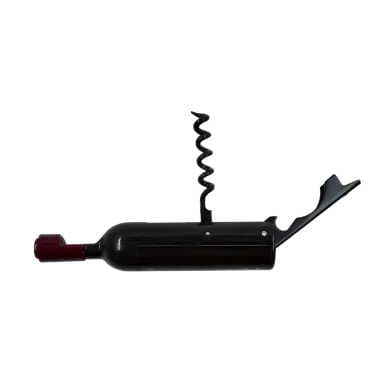 Side Themed Bottle Shaped Metal Wine Bottle Corkscrew Opener-Magnetic 115x25x25 mm - 3