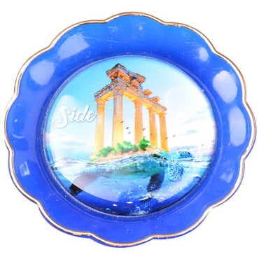 Side Themed Epoxy Dome Plate Shaped Souvenir Fridge Magnet 73 mm - 6