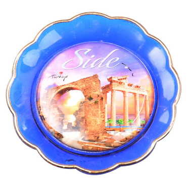Side Themed Epoxy Dome Plate Shaped Souvenir Fridge Magnet 73 mm - 7