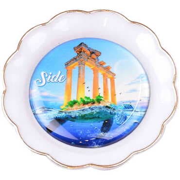 Side Themed Epoxy Dome Plate Shaped Souvenir Fridge Magnet 73 mm - 11