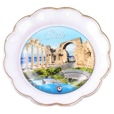 Side Themed Epoxy Dome Plate Shaped Souvenir Fridge Magnet 73 mm - 12
