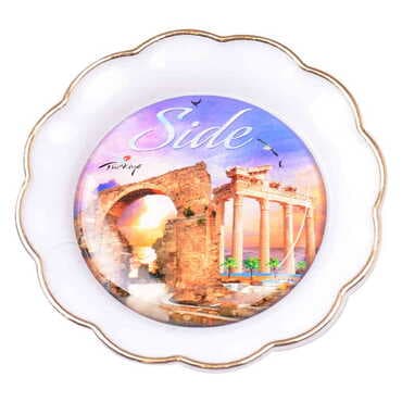 Side Themed Epoxy Dome Plate Shaped Souvenir Fridge Magnet 73 mm - 14