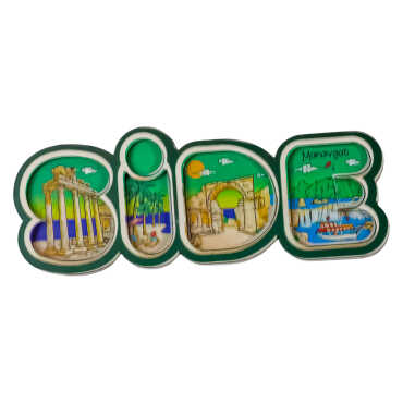 Toptan Side Temalı Myros Yazı Ahşap Magnet - 7