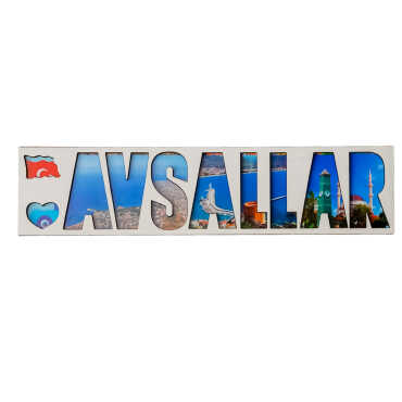 Toptan Side Temalı Myros Yazı Ahşap Magnet - 12