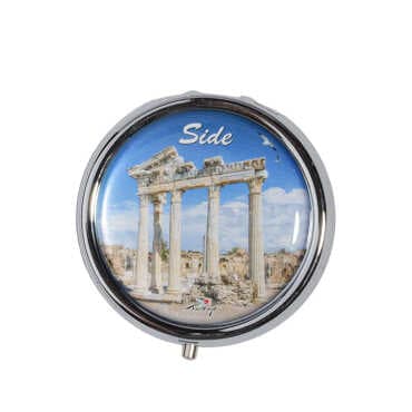 Side Themed Myros Round Pill Box 50x15 mm - 5