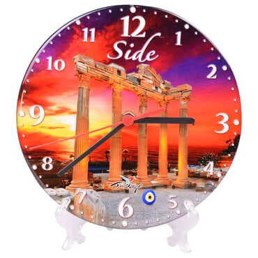 Toptan Side Temalı Myros 20 Cm.yuvarlak Saat 