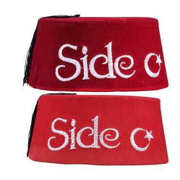 Toptan Side Temalı Nakışlı Fes - 3