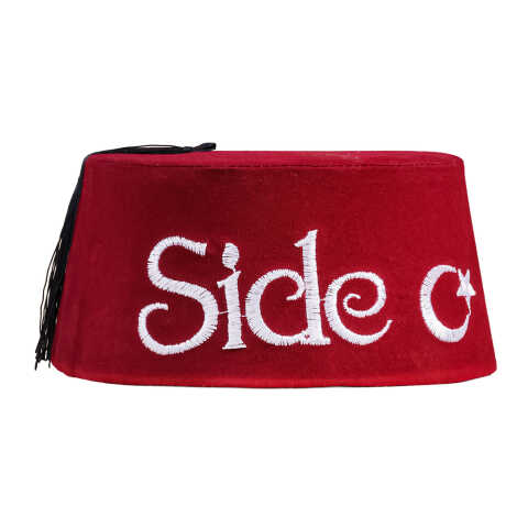 Toptan Side Temalı Nakışlı Fes - 2
