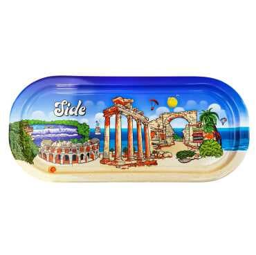 Side Themed Oval Tray 35X16 Cm