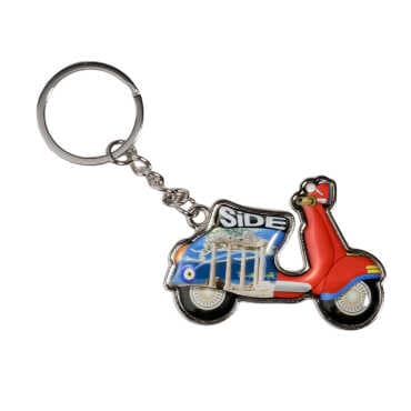 Side Themed Scooter Shaped Metal Keychain - 5