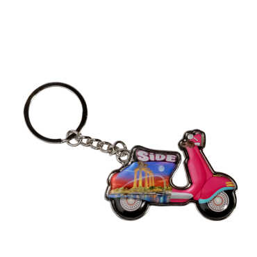 Side Temalı Scooter Şekilli Metal Anahtarlık - Myros