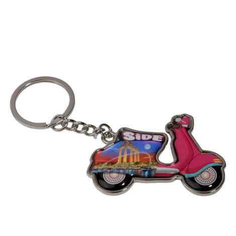 Side Temalı Scooter Şekilli Metal Anahtarlık - 6