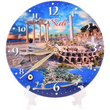Side Themed Ceramic Wall Clock 20 Cm - 6