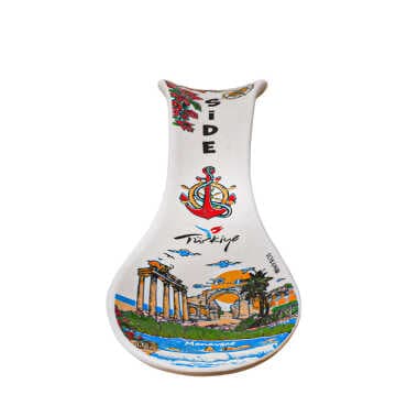 Side Themed Ceramic Serigraphy Printed Spoon Rests - Standart - 2