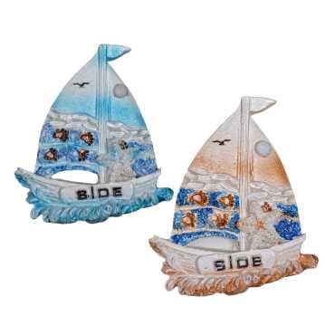 Side Themed Stone and Mother of Pearl Polyester Refrigerator Magnet - 35