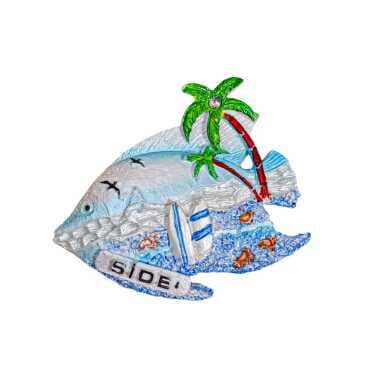 Side Themed Stone and Mother of Pearl Polyester Refrigerator Magnet - 38