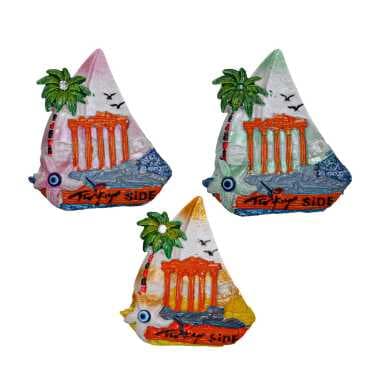 Side Themed Stone and Mother of Pearl Polyester Refrigerator Magnet - 4