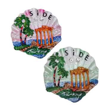 Side Themed Stone and Mother of Pearl Polyester Refrigerator Magnet - 7