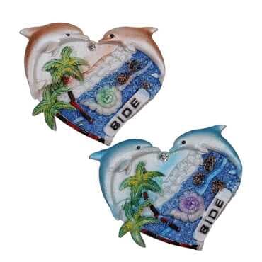 Side Themed Stone and Mother of Pearl Polyester Refrigerator Magnet - 9