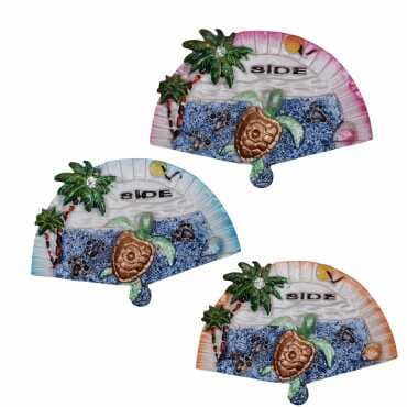 Side Themed Stone and Mother of Pearl Polyester Refrigerator Magnet - 12