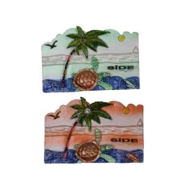 Side Themed Stone and Mother of Pearl Polyester Refrigerator Magnet - 14
