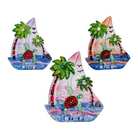 Side Temalı Taşlı ve Sedefli Polyester Magnet - 26