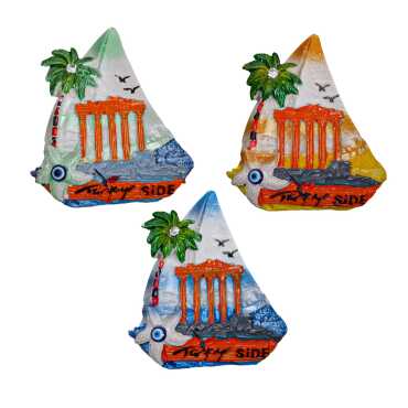 Side Temalı Taşlı ve Sedefli Polyester Magnet - 34