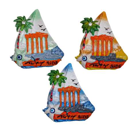 Side Temalı Taşlı ve Sedefli Polyester Magnet - 34