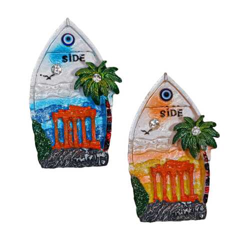 Side Temalı Taşlı ve Sedefli Polyester Magnet - 36