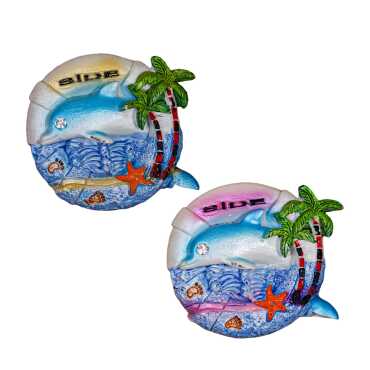 Side Temalı Taşlı ve Sedefli Polyester Magnet - 24