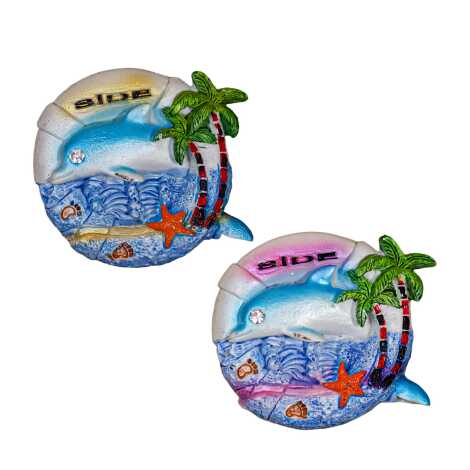 Side Temalı Taşlı ve Sedefli Polyester Magnet - 24