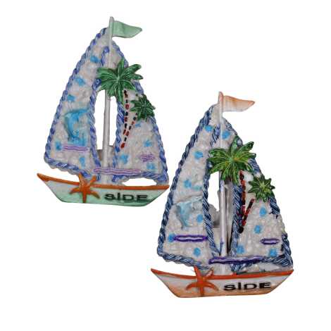 Side Temalı Taşlı ve Sedefli Polyester Magnet - 16