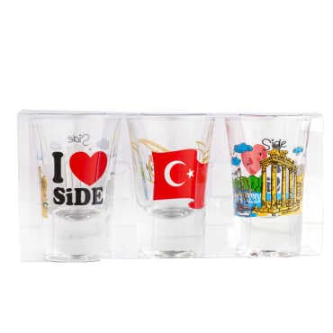 Side Themed Set of Three Shot Glasses