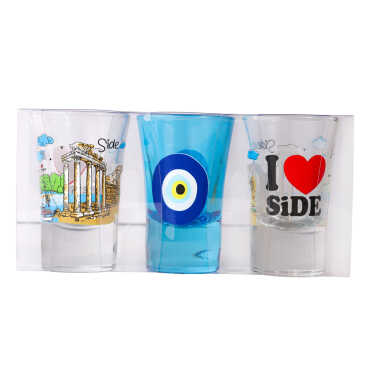 Side Temalı Üçlü Shot Bardak - Myros