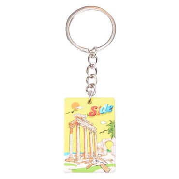 Side Themed Customised UV Printed Plastic Base Rectangle Keyring 31x106 mm - 7
