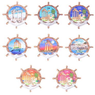 Side Themed Customised UV Printed Plastic Base Marin Rudder Shaped Fridge Magnet 82x82 mm - 3