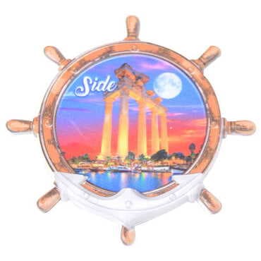Side Themed Customised UV Printed Plastic Base Marin Rudder Shaped Fridge Magnet 82x82 mm - 4