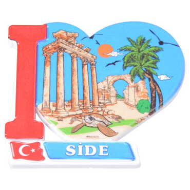 Side Themed Customised UV Printed Plastic Base Heart Shaped Fridge Magnet 86x62 mm - 4