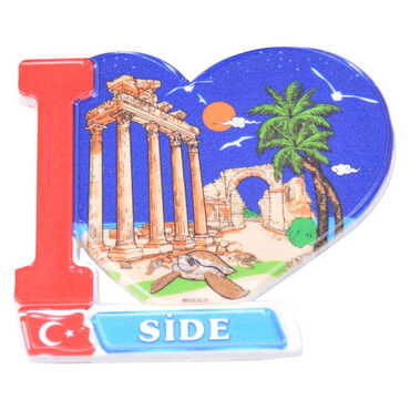 Side Themed Customised UV Printed Plastic Base Heart Shaped Fridge Magnet 86x62 mm - 6