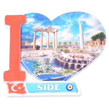 Side Themed Customised UV Printed Plastic Base Heart Shaped Fridge Magnet 86x62 mm - 7
