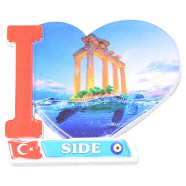 Side Themed Customised UV Printed Plastic Base Heart Shaped Fridge Magnet 86x62 mm - 11