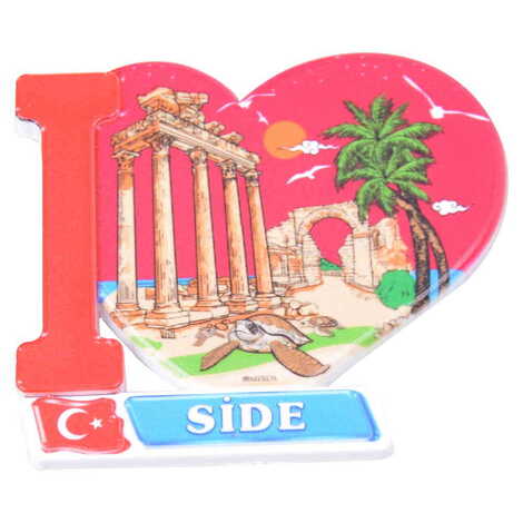 Toptan Side Temalı Myros Uv Kalp Şeki̇lli̇ Magnet 86*62 Mm - 5