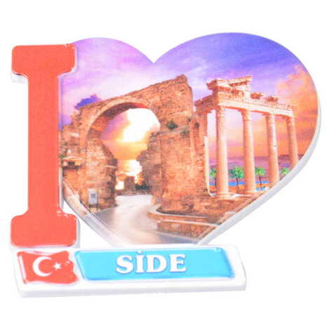 Toptan Side Temalı Myros Uv Kalp Şeki̇lli̇ Magnet 86*62 Mm - 8