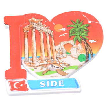 Toptan Side Temalı Myros Uv Kalp Şeki̇lli̇ Magnet 86*62 Mm - 10