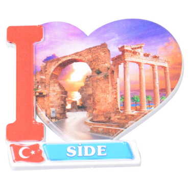 Toptan Side Temalı Myros Uv Kalp Şeki̇lli̇ Magnet 86*62 Mm - Myros