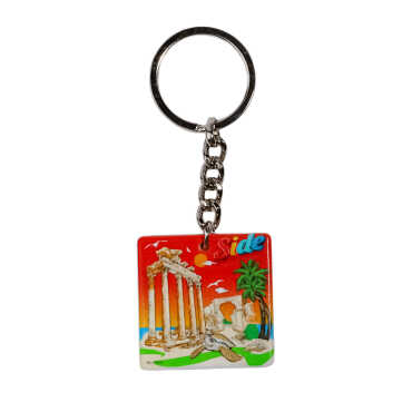 Toptan Side Temalı Uv Baskılı Kare Anahtarlık 40x108 mm - Myros