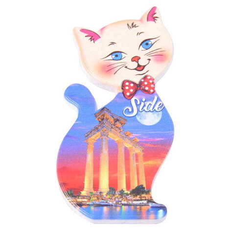 Toptan Side Temalı Uv Baskılı Kedi Şekilli Magnet 43x87 mm - 4