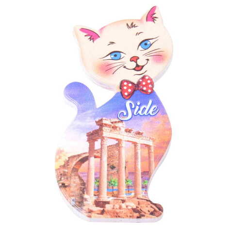 Toptan Side Temalı Uv Baskılı Kedi Şekilli Magnet 43x87 mm - 5