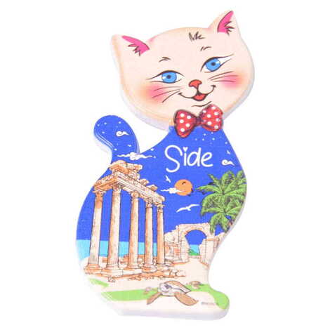 Toptan Side Temalı Uv Baskılı Kedi Şekilli Magnet 43x87 mm - 7
